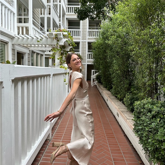 Bec and Bridge Dreamer Wrap Dress in Sand - Picture 2 of 8